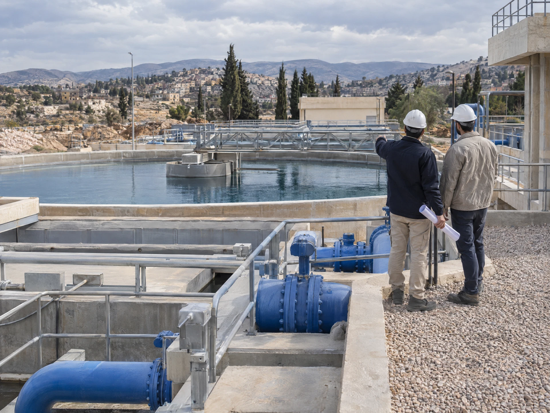 Engineers assessing water infrastructure
